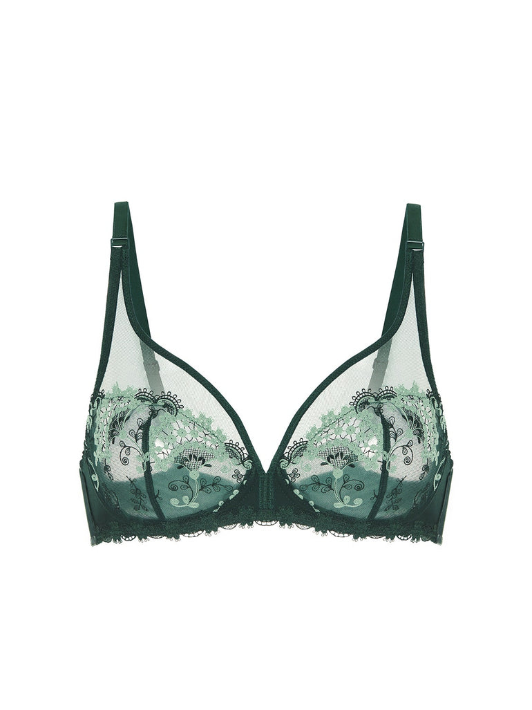 Buy A-GG Sage Green Broderie Full Cup Non Padded Bra 40G