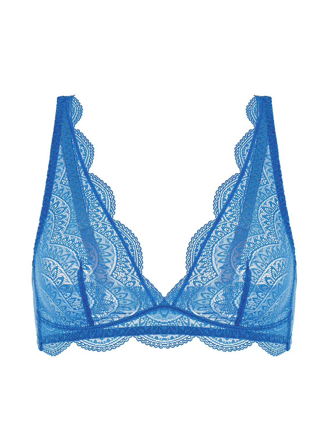 njshnmn Women's Lace Padded Bralette Bra Top Full-Freedom Wireless Comfort  Bras - Expandable Cup, Light Blue, XXL 