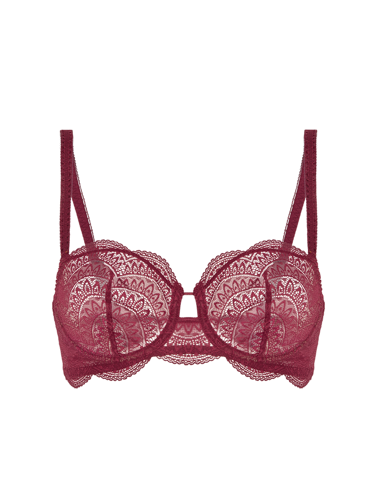 Karma Sheer Demi Bra Spinel Red Simone Perele