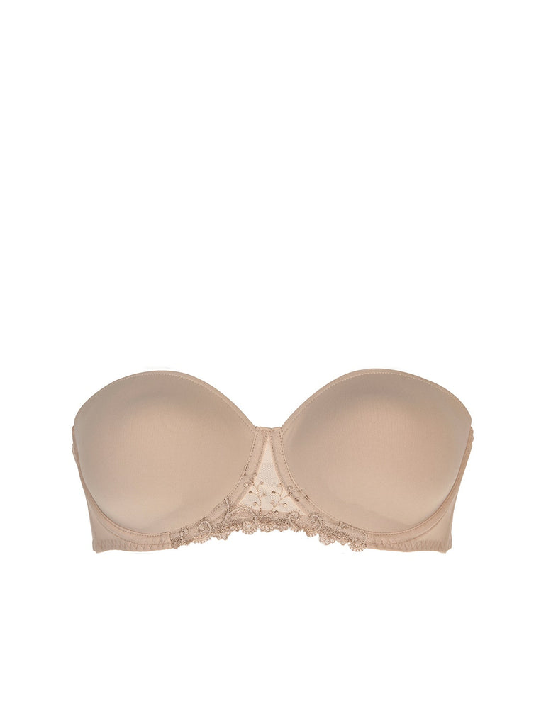 Bandeau bra with removable straps and moulded cups Délice