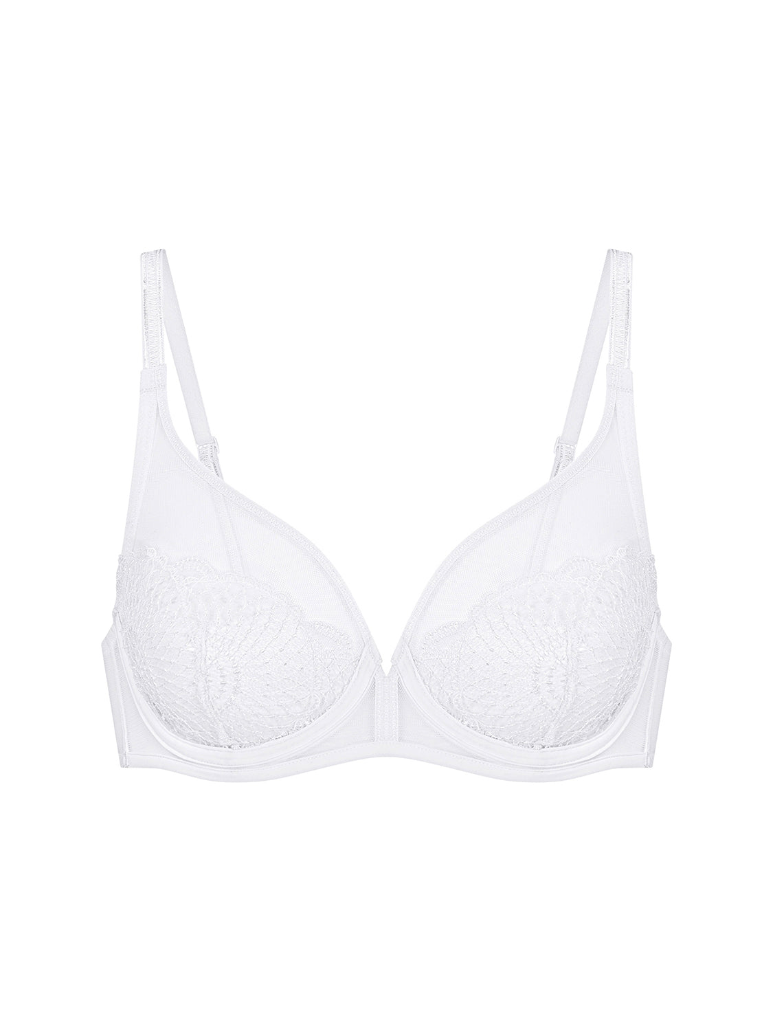 Reflet Full Coverage Plunge Bra White Simone Perele