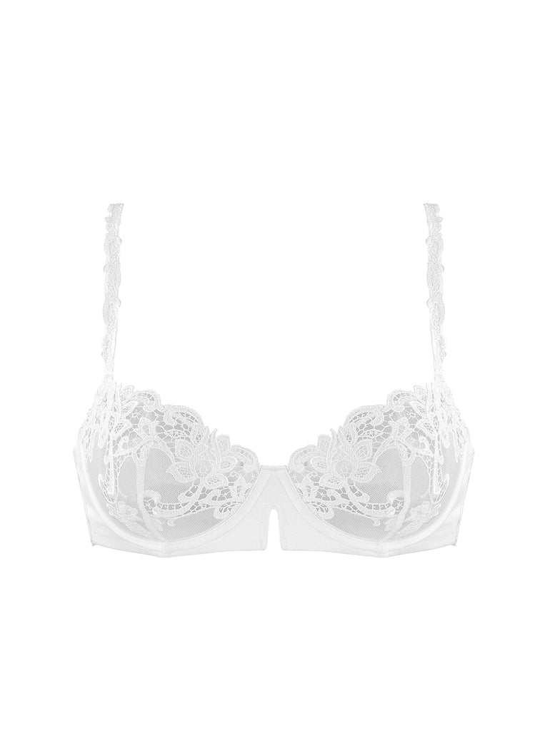 Saga Sheer Demi Bra White Simone Perele