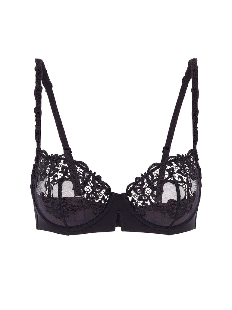 Saga Sheer Demi Bra Black Simone Perele