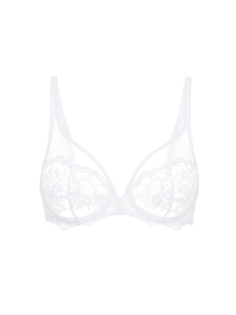 Intrigue Full Coverage Plunge Bra White Simone Perele