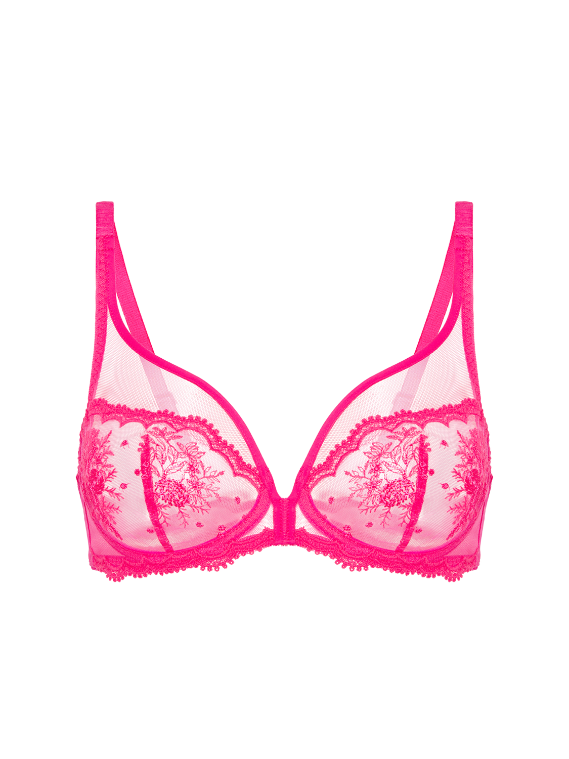 Intrigue Full Coverage Plunge Bra Disco Pink Simone Perele