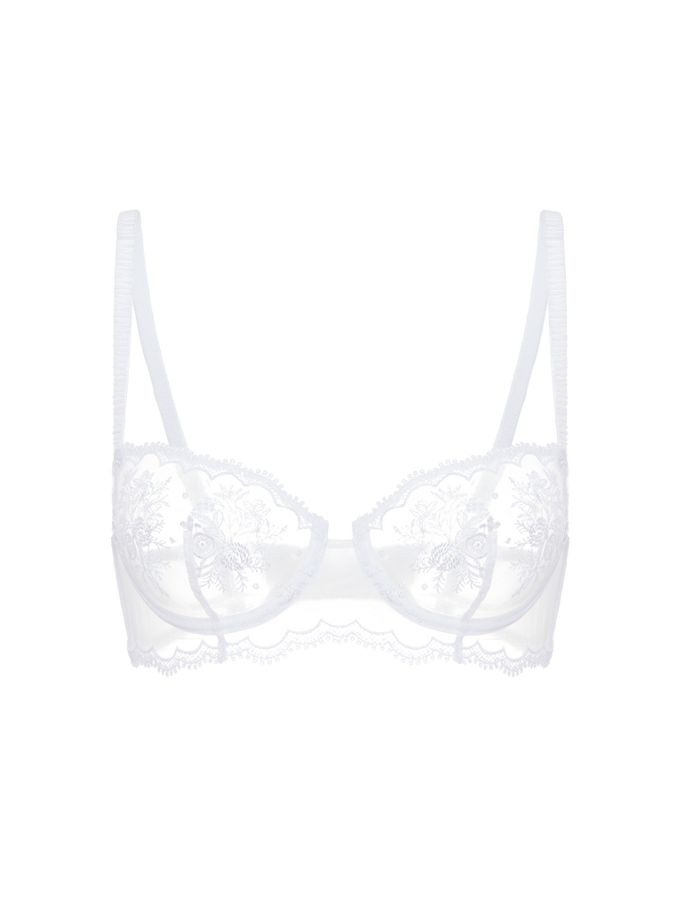 Intrigue Sheer Demi Bra White Simone Perele
