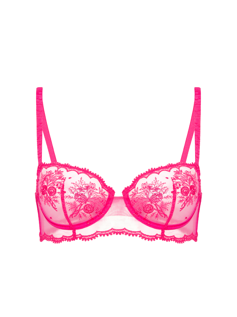 Intrigue Sheer Demi Bra Disco Pink Simone Perele