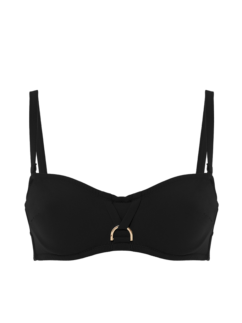 Palmeraie Underwire Bandeau Swim Black Simone Perele