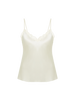Love Me Lace Trim Silk Top - Ivory