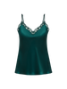 Love Me Lace Trim Silk Top - Emerald