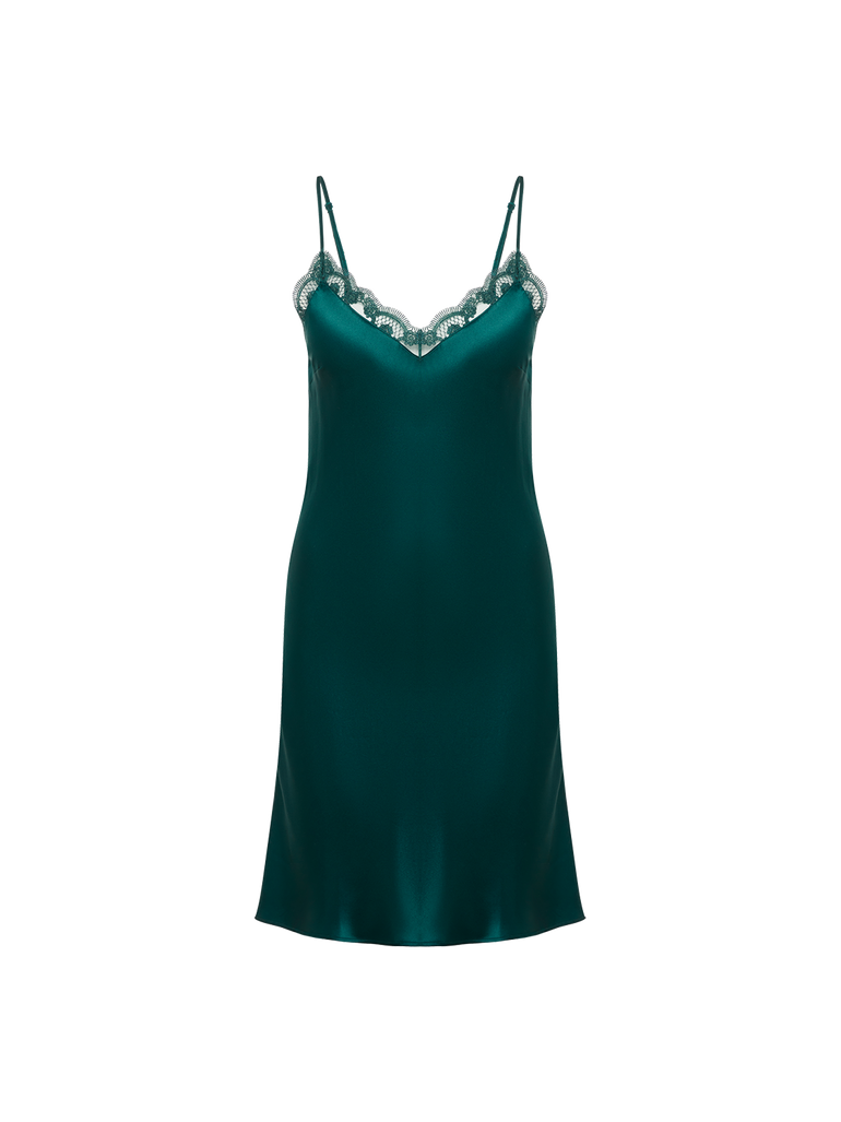 Love Me Silk Nightdress - Emerald - 5 (XL) Love Me Silk Nightdress - Emerald - 5 (XL)