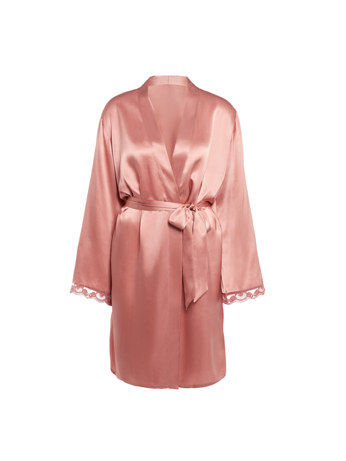 Love Me Silk Long Kimono - Smokey Pink