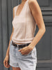 Elise Sleeveless Tank - Heathered Beige