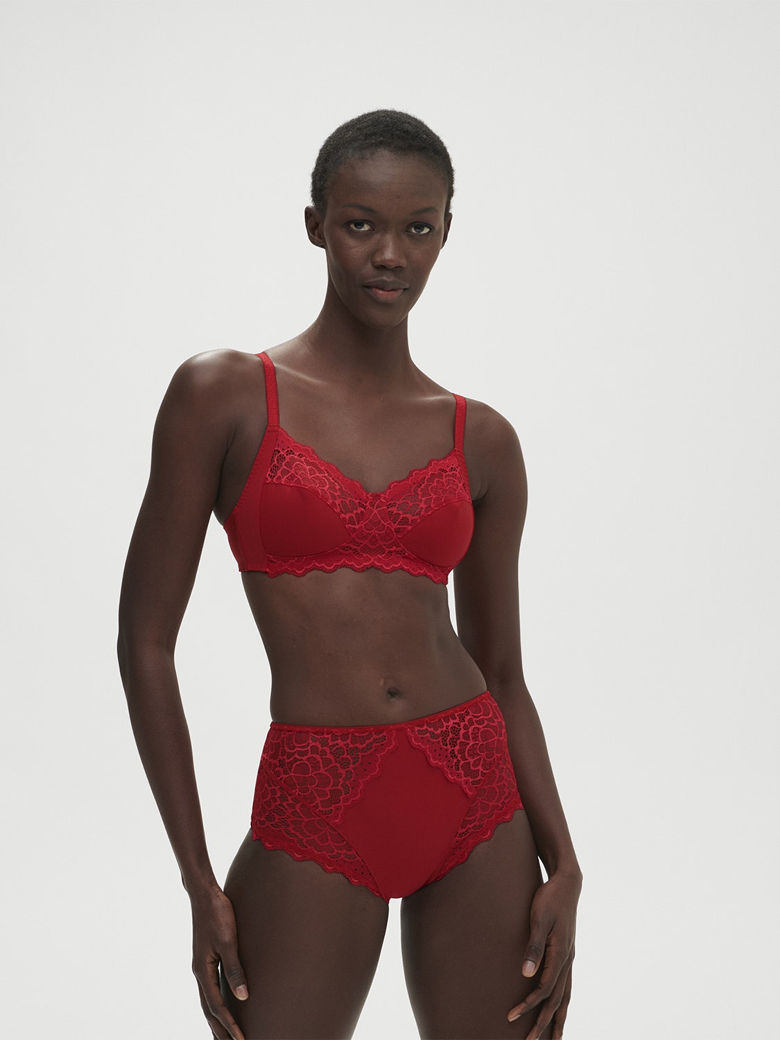 red triangle bralette