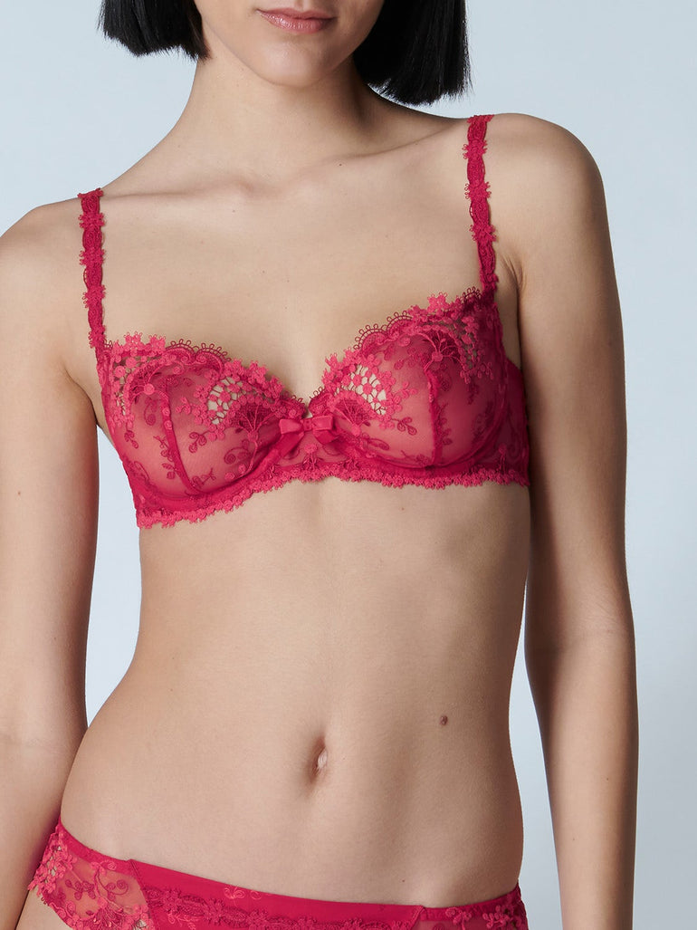 Simone Perele Wish Triangle push-up bra in Ruby Pink