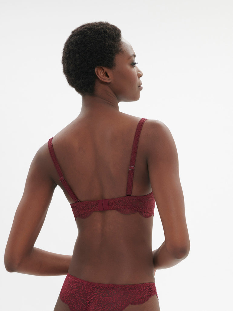 Karma Sheer Demi Bra Spinel Red Simone Perele