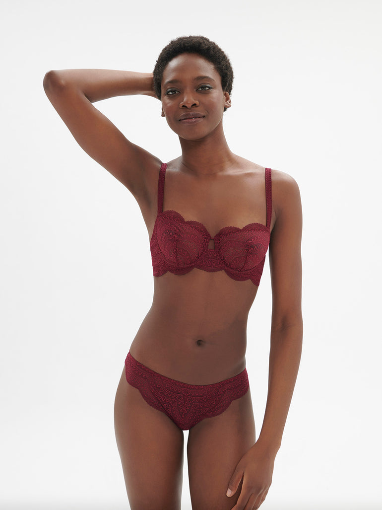 Karma Sheer Demi Bra Spinel Red Simone Perele