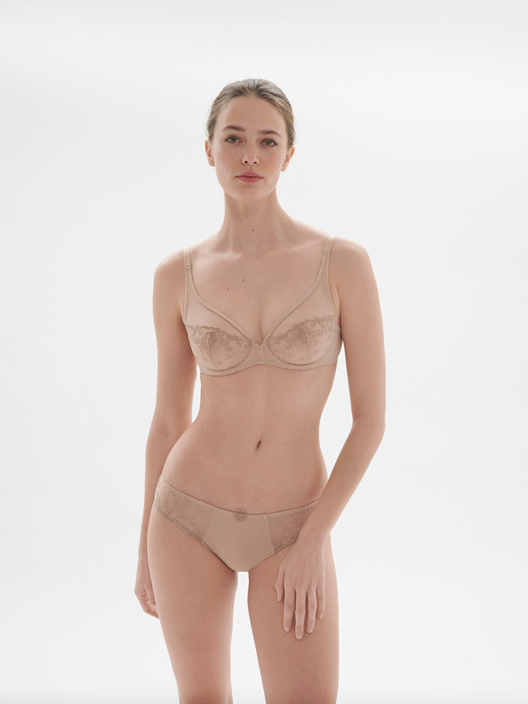 Delice Full Coverage Plunge Bra Sand Simone Perele