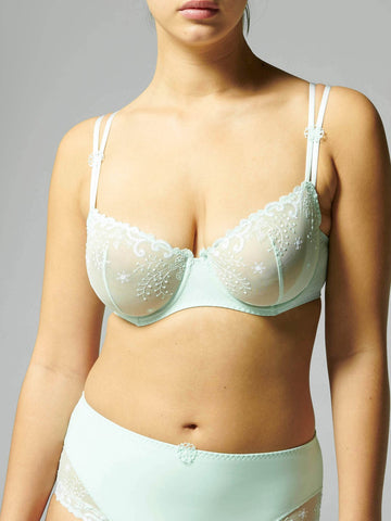 Simone Perele Wish Sheer Plunge Bra in Sea Green FINAL SALE (50% Off)