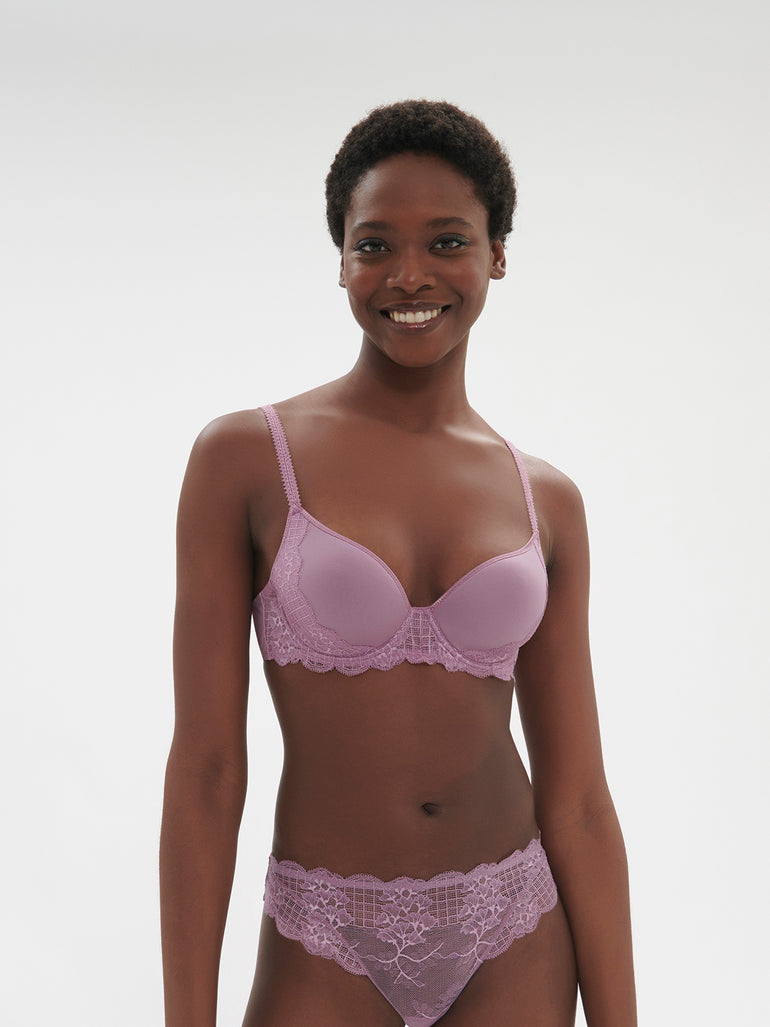 Reve 3D Plunge Bra Glamorous Mauve Simone Perele