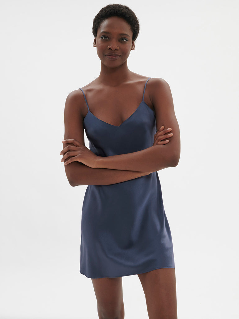 Dream Silk Dress Cinder Blue Simone Perele