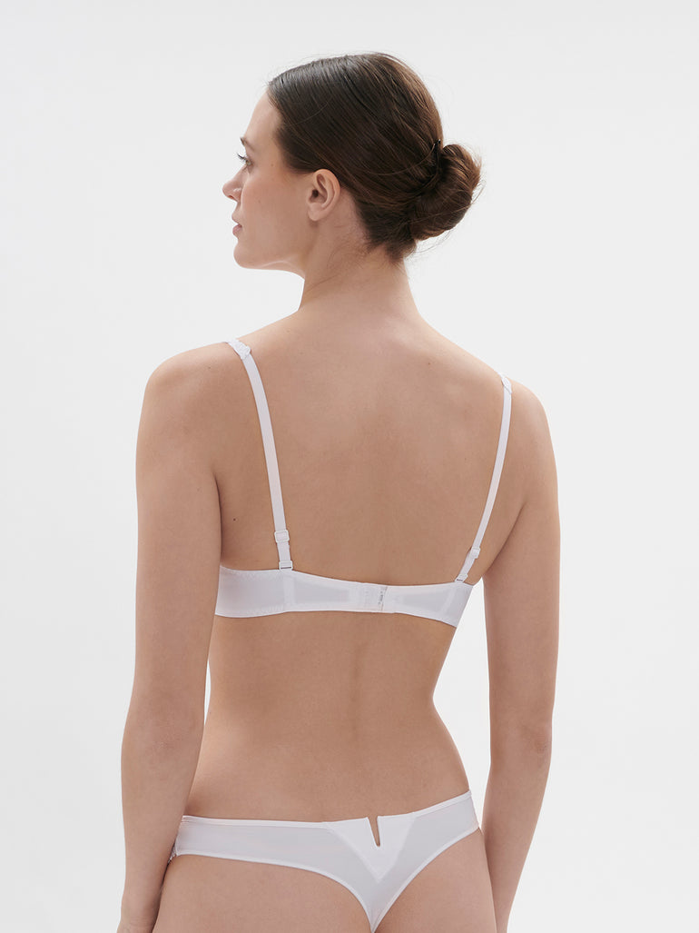 Saga Sheer Demi Bra White Simone Perele