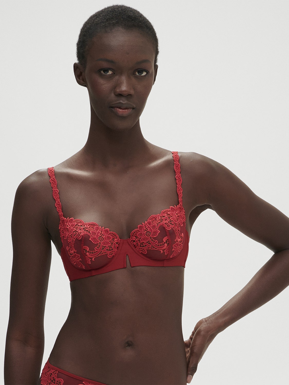 Simone Perele Women's Bloom Triangle Underwire, Opera Red, 32C at   Women's Clothing store