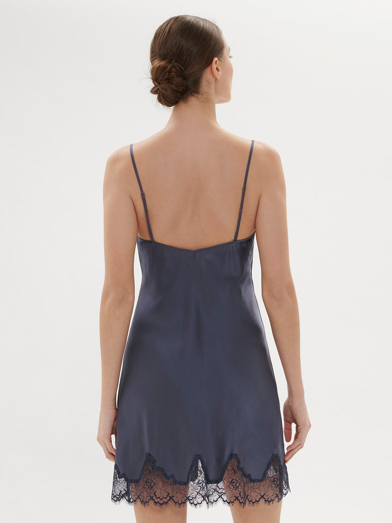 Nocturne Silk Dress Cinder Blue Simone Perele