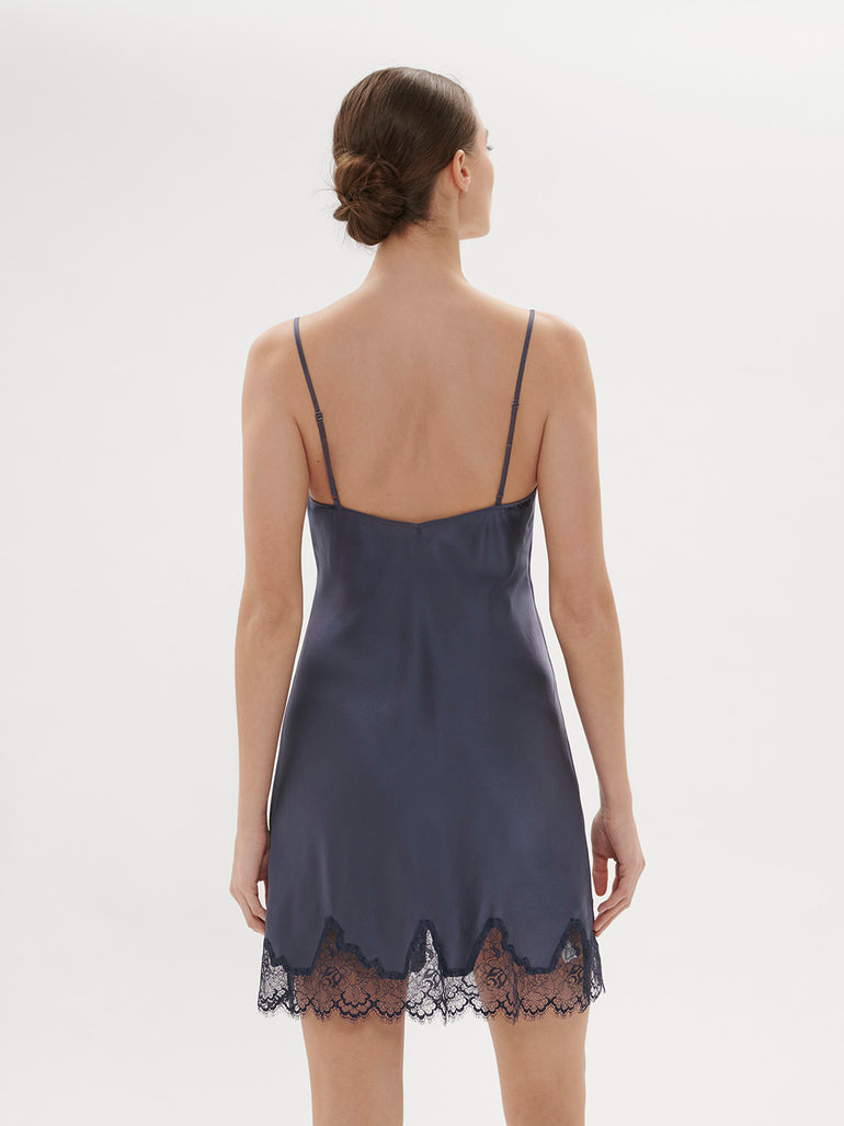 Nocturne Silk Dress Cinder Blue Simone Perele