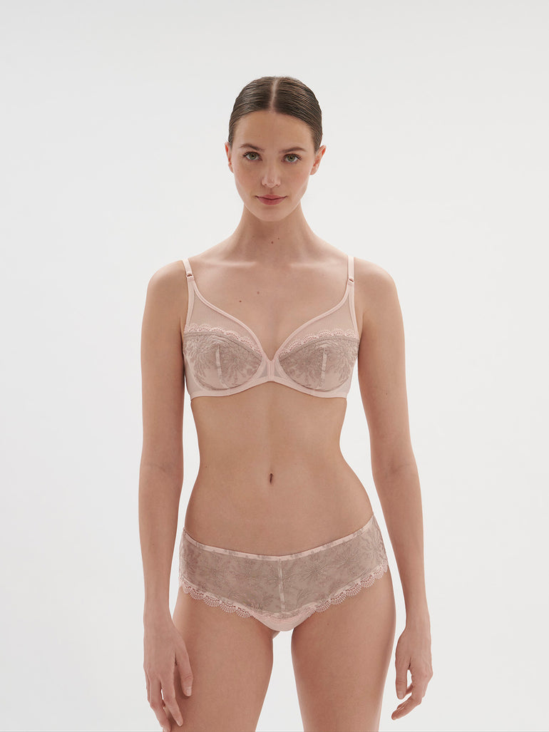 Singuliere Full Coverage Plunge Bra Petal Powder Simone Perele