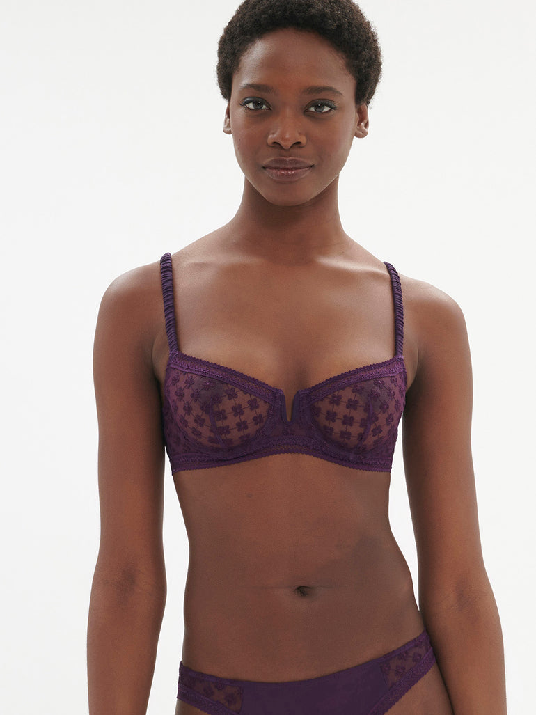 Hortense Sheer Demi Bra Euphoria Purple Simone Perele