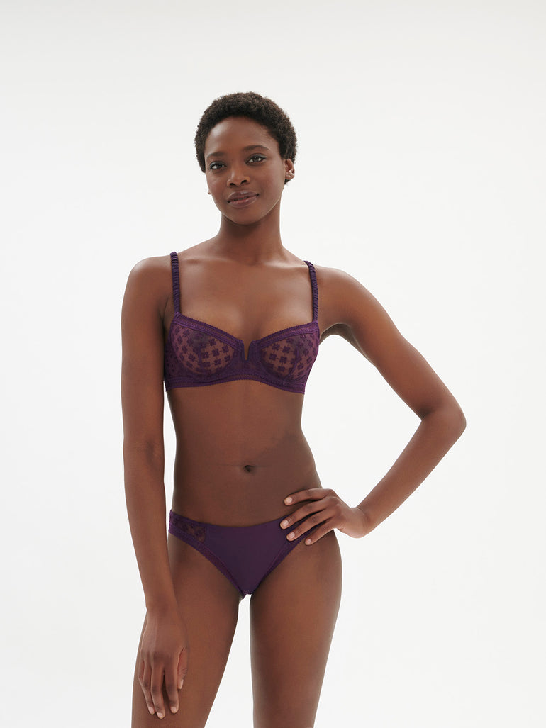 Hortense Sheer Demi Bra Euphoria Purple Simone Perele