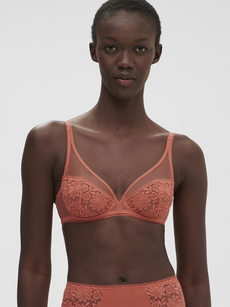 Amazone Full Coverage Plunge Bra Texas Pink Simone Perele