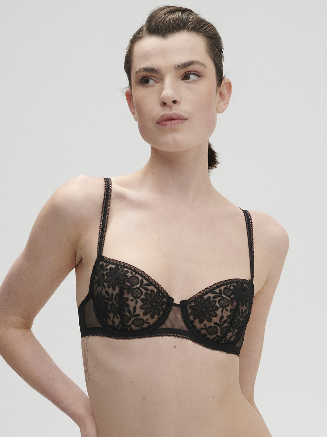 Amazone Sheer Demi Bra Black Simone Perele