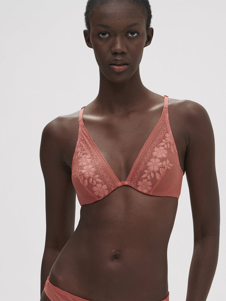 Heloise Underwire Triangle Bra Texas Pink Simone Perele