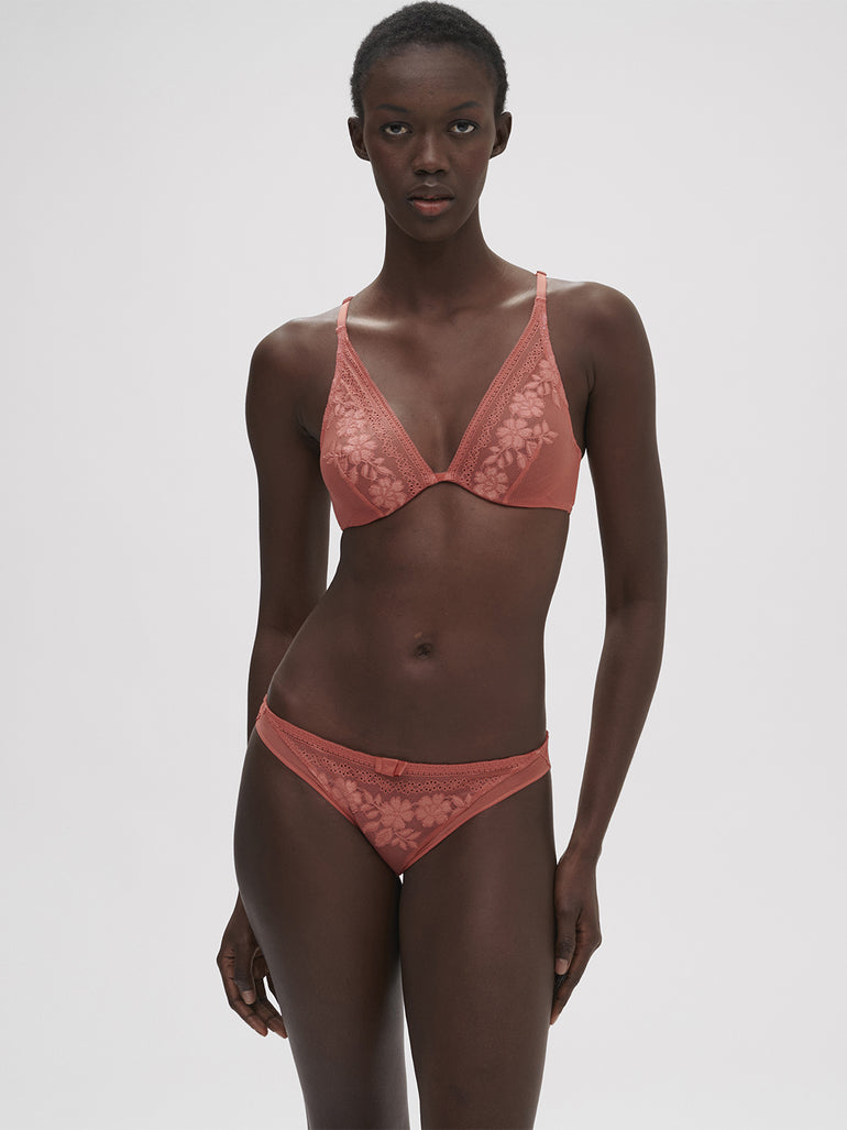 Heloise Underwire Triangle Bra Texas Pink Simone Perele