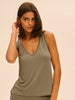 Aurore Sleeveless Tank - Clay Green