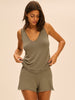 Aurore Sleeveless Tank - Clay Green