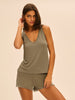 Aurore Sleeveless Tank - Clay Green