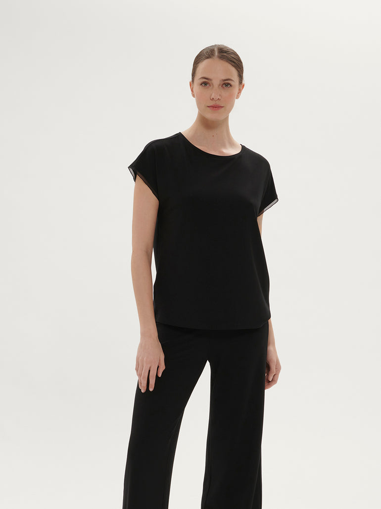 Simone Perele Aurore Short Sleeve Top Black