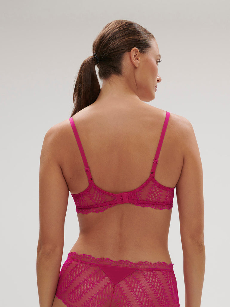 Canopée Full Coverage Plunge Bra Hibiscus Pink Simone Perele