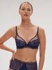 Canopée Full Coverage Plunge Bra Midnight Blue Simone Perele