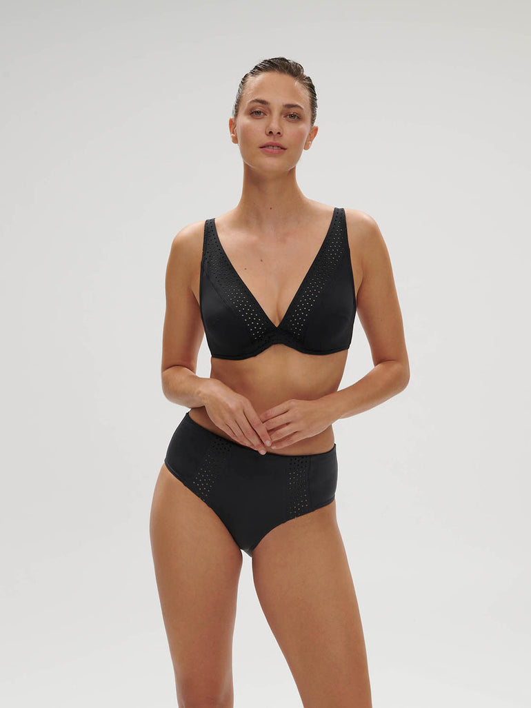 Hoya Underwire Plunge Swim Black Simone Perele