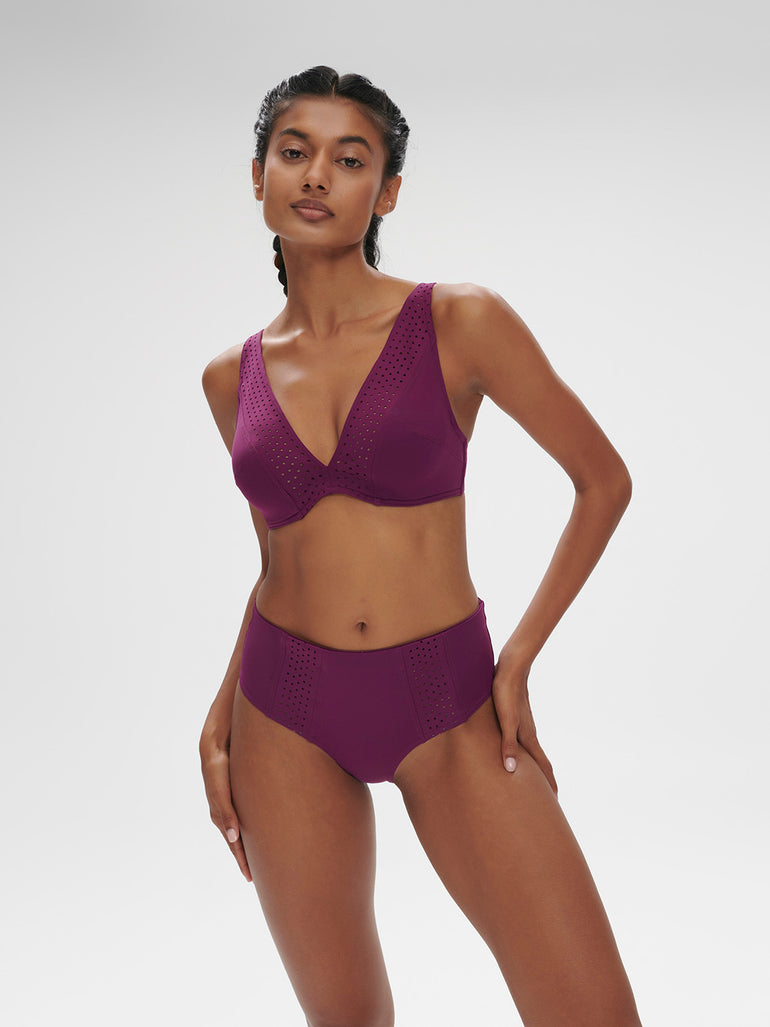 Hoya Underwire Plunge Swim Blackberry Simone Perele