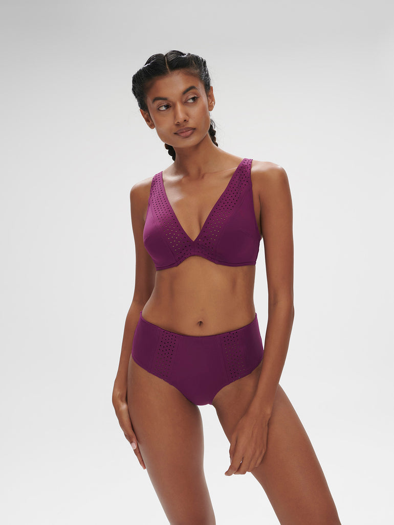 Hoya Underwire Plunge Swim Blackberry Simone Perele