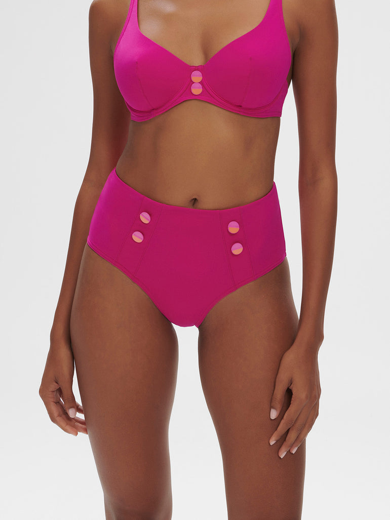 Alati Retro Brief Swim Hibiscus Pink Simone Perele