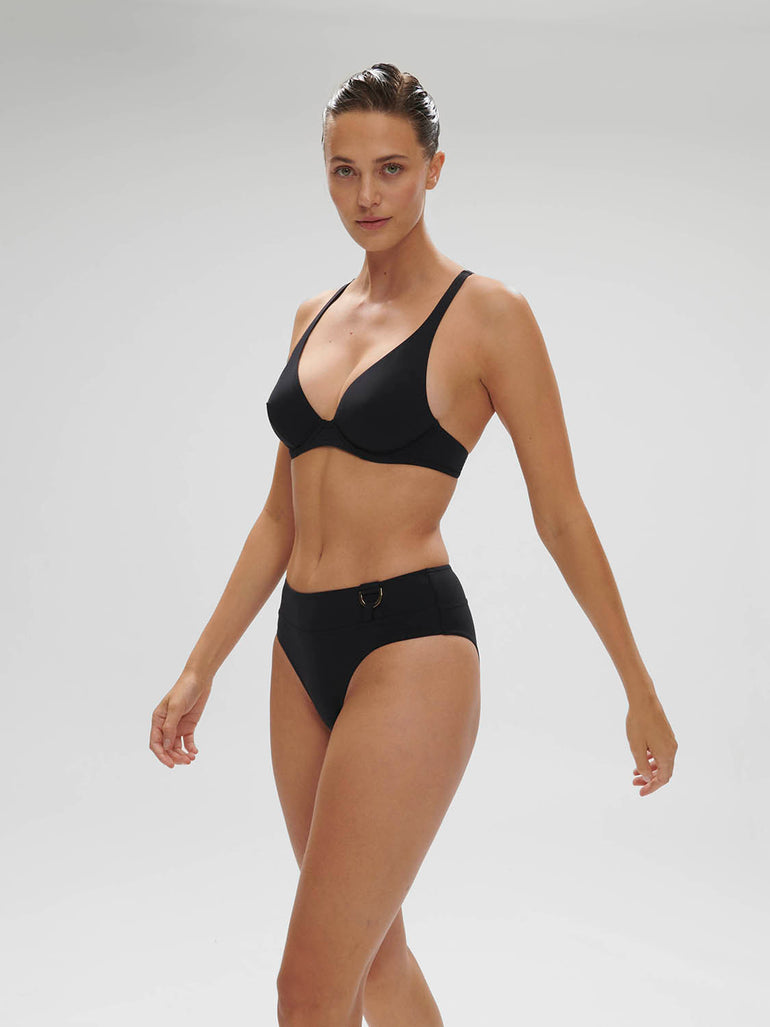 Palmeraie Underwire Plunge Swim Black Simone Perele