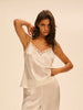 Love Me Lace Trim Silk Top - Ivory