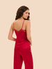 Love Me Lace Trim Silk Top - Opera Red