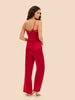 Love Me Lace Trim Silk Top - Opera Red